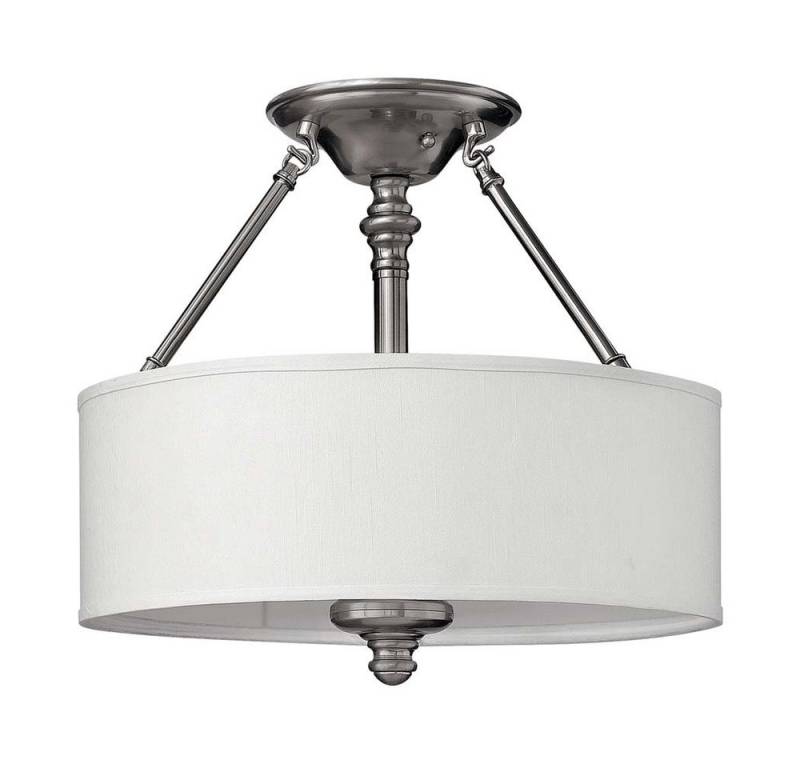 Elstead LIGHTING Deckenleuchte, Leuchtmittel nicht inklusive, Deckenleuchte Lampe Wohnzimmerlampe Stahl Leinen Glas Nickel D von Elstead LIGHTING