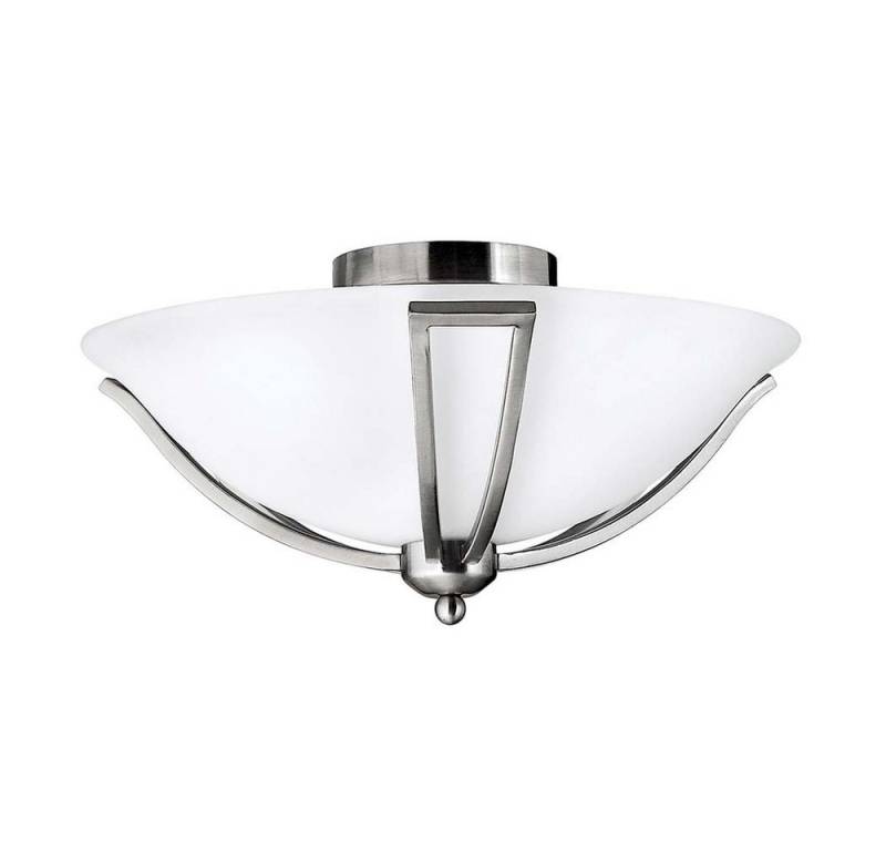 Elstead LIGHTING Deckenleuchte, Leuchtmittel nicht inklusive, Deckenleuchte Lampe Wohnzimmerleuchte Glas Stahl Nickel D 42,5 cm 2 von Elstead LIGHTING