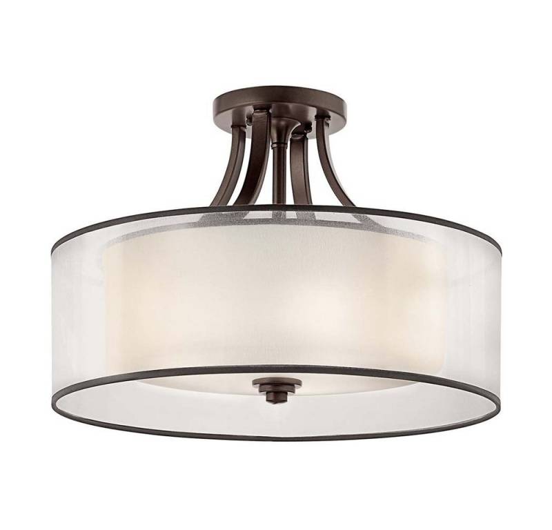 Elstead LIGHTING Deckenleuchte, Leuchtmittel nicht inklusive, Deckenleuchte Wohnzimmer Lampe Leinen Glas Stahl Metallic 4 Flammig D von Elstead LIGHTING