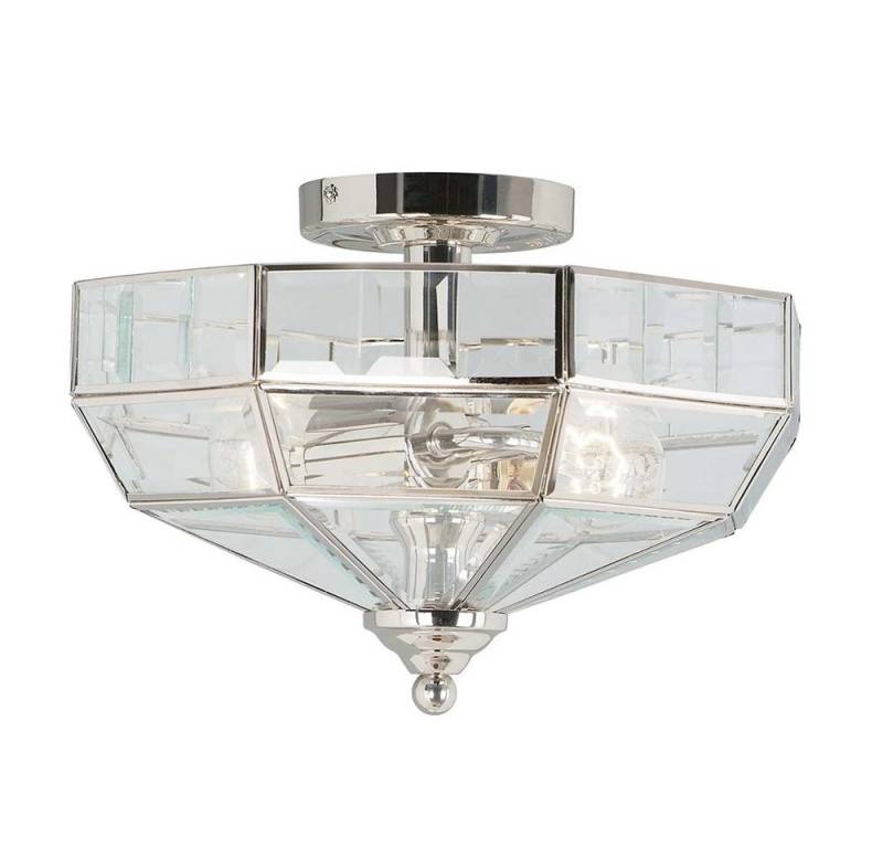 Elstead LIGHTING Deckenleuchte, Leuchtmittel nicht inklusive, Wandleuchte Lampe Messing Glas Nickel B 32 cm Flurleuchte 2 Flammig von Elstead LIGHTING