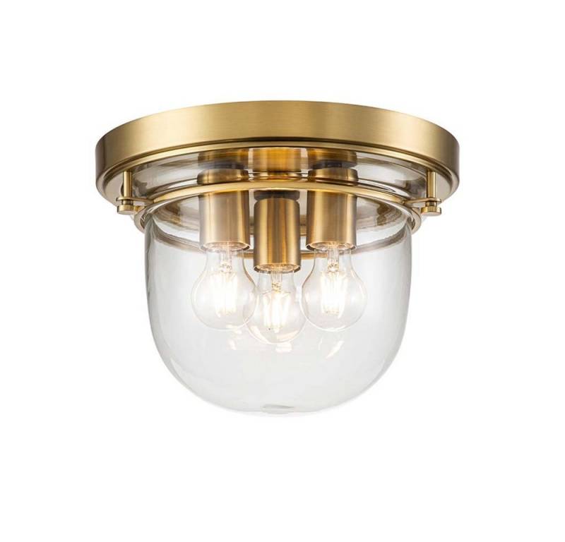 Elstead LIGHTING Deckenstrahler, Leuchtmittel nicht inklusive, Deckenleuchte Badezimmerlampe Deckenlampe 3 Flammig Stahl Glas Messing Elstead LIGHTING Deckenstrahler, Leuchtmittel nicht inklusive, Deckenleuchte Badezimmerlampe Deckenlampe 3 Flammig Stahl Glas Messing von Elstead LIGHTING