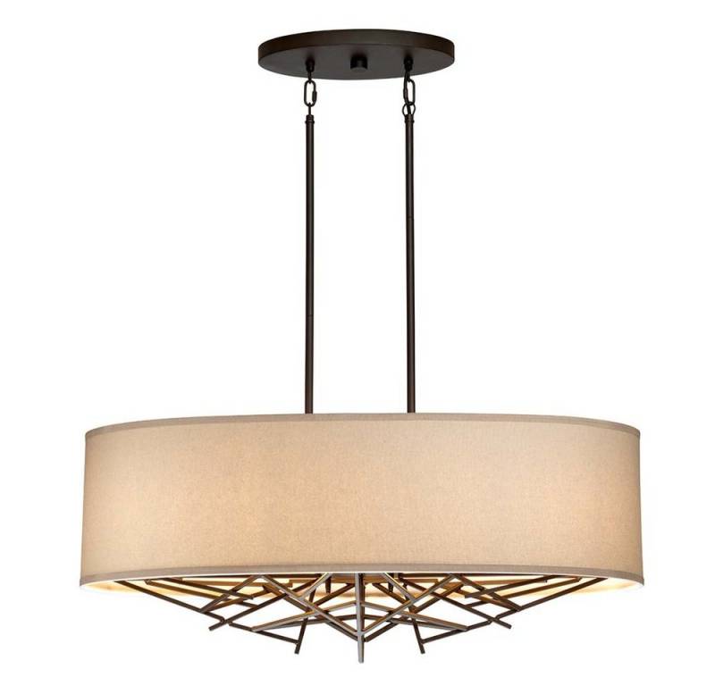 Elstead LIGHTING Hängeleuchte, Leuchtmittel nicht inklusive, Hängeleuchte Esszimmerlampe Pendelleuchte Leinen Stahl bronze E27 von Elstead LIGHTING