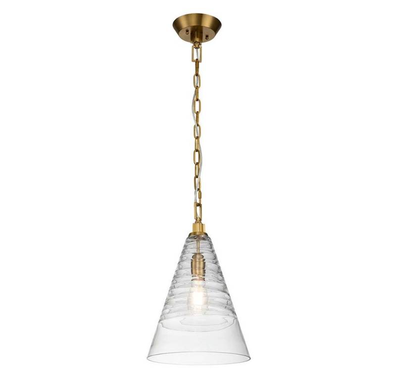Elstead LIGHTING Hängeleuchte, Leuchtmittel nicht inklusive, Pendellampe Pendelleuchte Hängelampe Wohnzimmerleuchte Glas messing L von Elstead LIGHTING