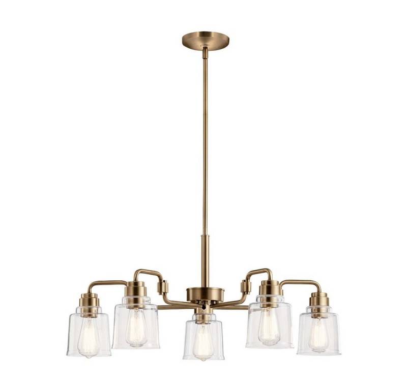Elstead LIGHTING Kronleuchter, Leuchtmittel nicht inklusive, Kronleuchter Hängelampe Deckenlampe Pendellampe Stahl Glas Messing von Elstead LIGHTING