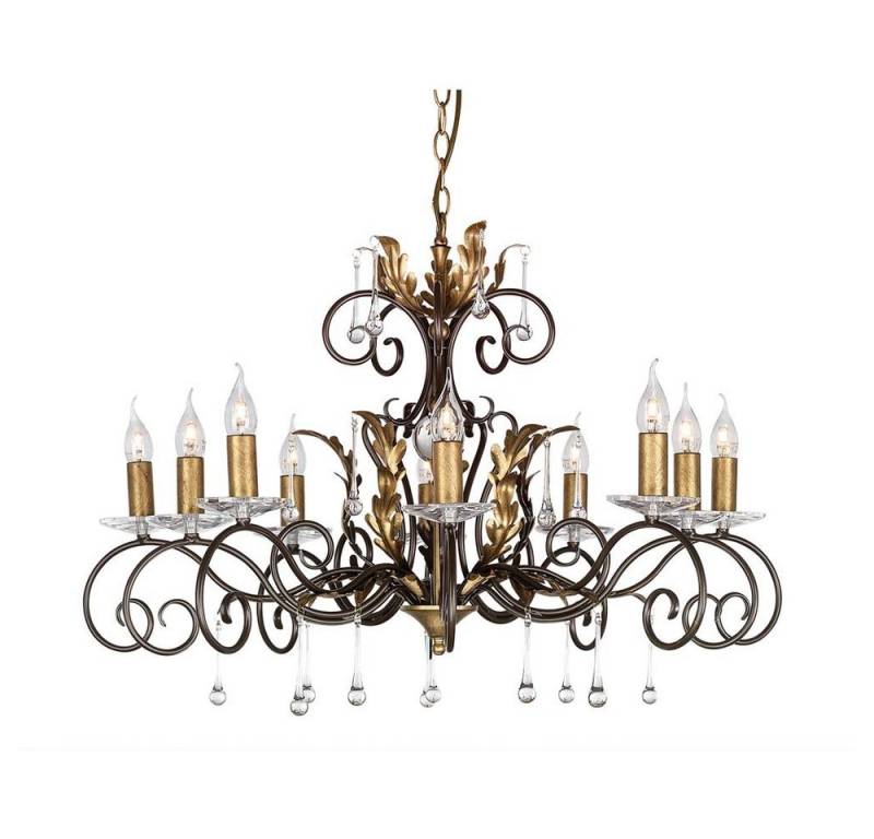 Elstead LIGHTING Kronleuchter, Kronleuchter Hängelampe Deckenleuchte Stahl Bronze Gold D 90 cm von Elstead LIGHTING
