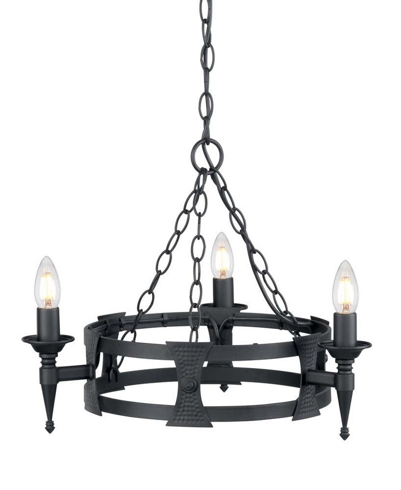 Elstead LIGHTING Kronleuchter, Leuchtmittel nicht inklusive, Kronleuchter Hängeleuchte D 52 cm Deckenlampe 3 Flammig Eisen Elstead LIGHTING Kronleuchter, Leuchtmittel nicht inklusive, Kronleuchter Hängeleuchte D 52 cm Deckenlampe 3 Flammig Eisen von Elstead LIGHTING