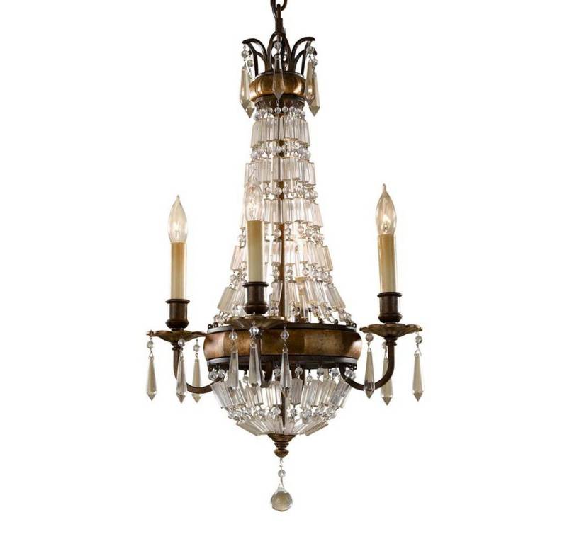 Elstead LIGHTING Kronleuchter, Leuchtmittel nicht inklusive, Kronleuchter Hängelampe Deckenleuchte Stahl Kristalle D 36,2 cm 4 von Elstead LIGHTING