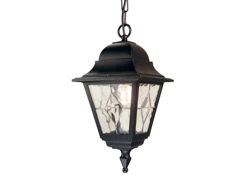 Elstead LIGHTING LED Außen-Deckenleuchte, LED wechselbar, Warmweiß, Outdoor Hängelampe, Landhausstil Ketten-Laterne mit Bleiglas, H: 60cm von Elstead LIGHTING