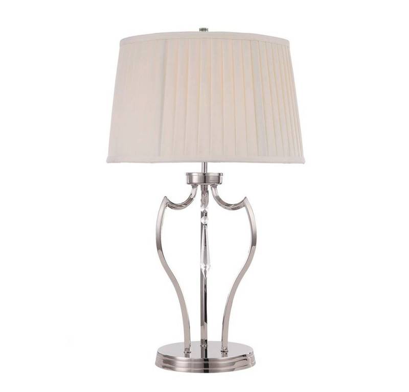 Elstead LIGHTING LED Tischleuchte, Leuchtmittel nicht inklusive, Tischleuchte Beistelllampe Wohnzimmerlampe Messing Kristalle Nickel H von Elstead LIGHTING