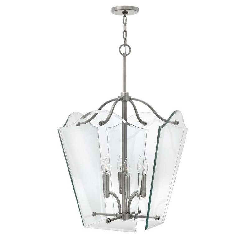 Elstead LIGHTING Pendelleuchte, Leuchtmittel nicht inklusive, Hängeleuchte Deckenlampe Pendelleuchte Glas Metall Nickel D 50,8 cm 6 von Elstead LIGHTING