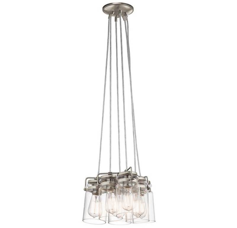 Elstead LIGHTING Pendelleuchte, Leuchtmittel nicht inklusive, Pendellampe Deckenleuchte Hängelampe Stahl Glas Nickel D 30,5 cm von Elstead LIGHTING