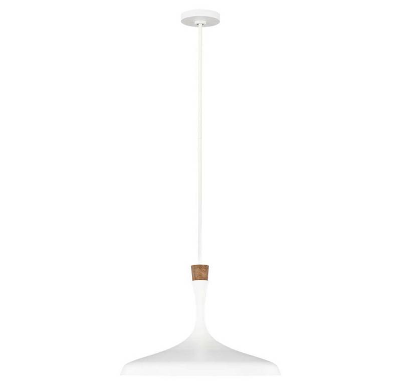Elstead LIGHTING Pendelleuchte, Leuchtmittel nicht inklusive, Pendellampe Deckenleuchte Hängelampe Stahl Holz Mattweiß D 48,2 cm 1 von Elstead LIGHTING