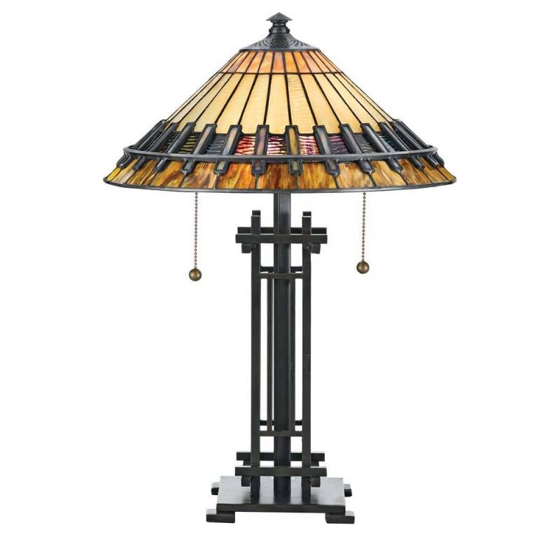 Elstead LIGHTING Schreibtischlampe, Leuchtmittel nicht inklusive, Tischleuchte Beistelllampe Schreibtischlampe Tiffany-Glas Stahl von Elstead LIGHTING