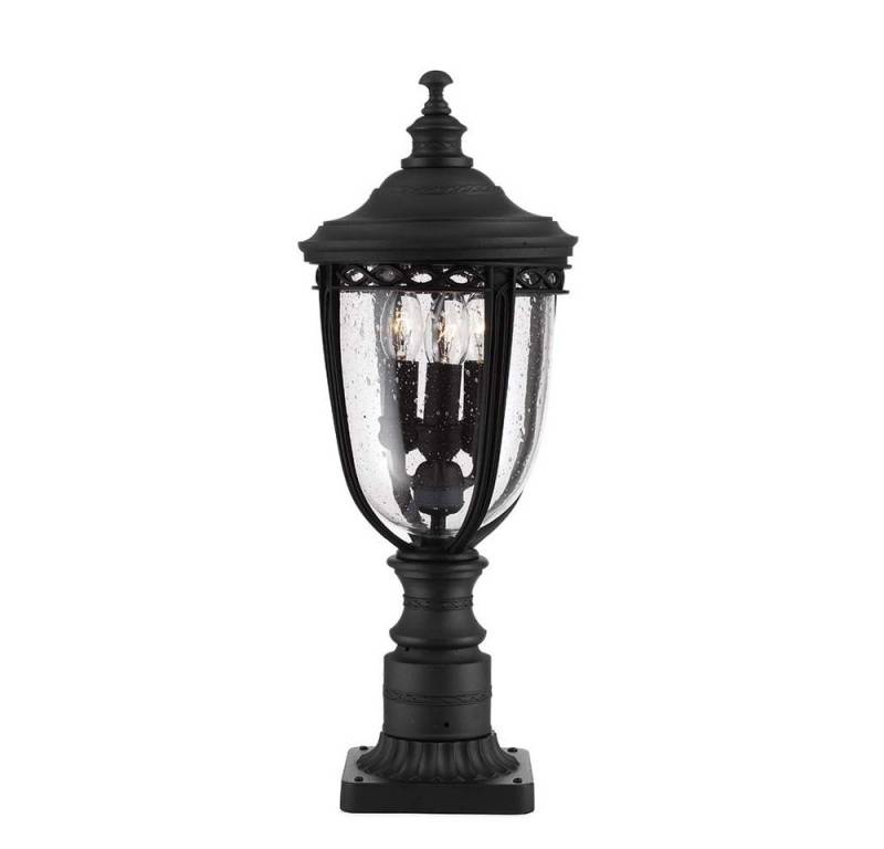 Elstead LIGHTING Sockelleuchten, Leuchtmittel nicht inklusive, Außenleuchten Sockelleuchte Laterne Gartenlampe Schwarz 3 Flammig H von Elstead LIGHTING