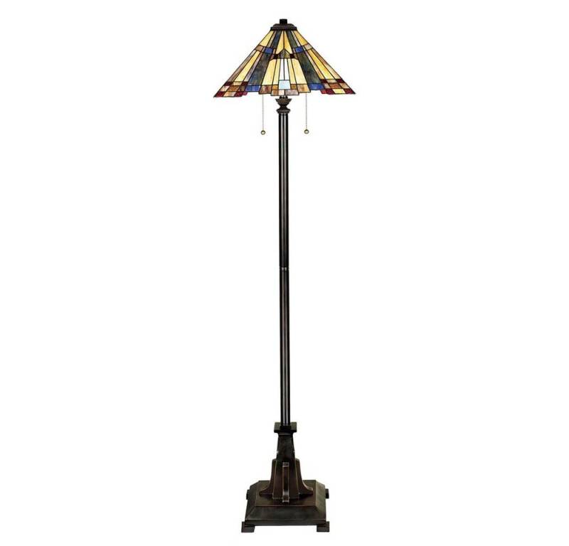 Elstead LIGHTING Stehlampe, Leuchtmittel nicht inklusive, Stehlampe Standlampe Wohnzimmerlampe Tiffany-Glas Metall Bronze H von Elstead LIGHTING