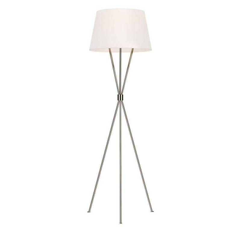 Elstead LIGHTING Stehlampe, Leuchtmittel nicht inklusive, Stehlampe Stehleuchte Wohnzimmerlampe Stahl Leinen Nickel H 139,7 cm 1 von Elstead LIGHTING