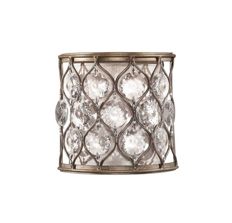 Elstead LIGHTING Wandleuchte, Leuchtmittel nicht inklusive, Wandlampe Leuchte Kristalle Stahl H 20,3 cm Flurleuchte 1 Flammig von Elstead LIGHTING