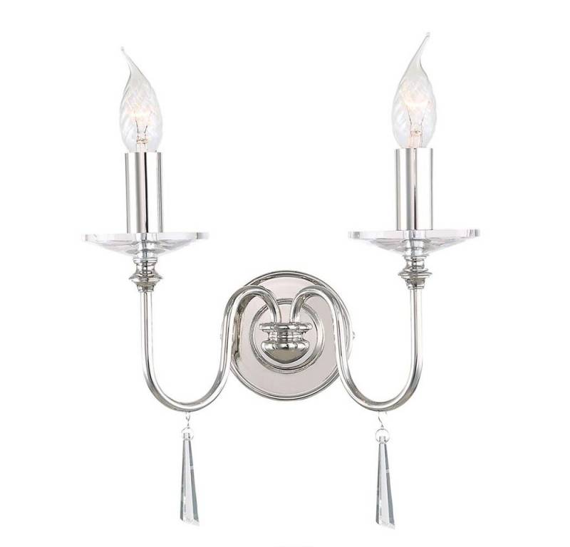 Elstead LIGHTING Wandleuchte, Leuchtmittel nicht inklusive, Wandlampe Leuchte Kronleuchter 2 flammig Kristall Flurleuchte von Elstead LIGHTING