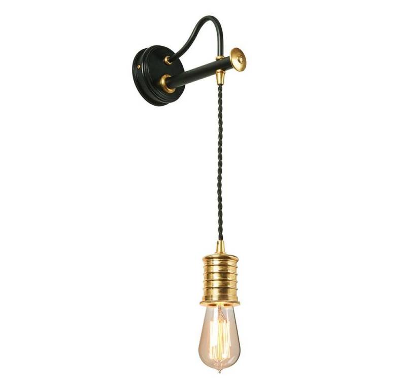 Elstead LIGHTING Wandleuchte, Leuchtmittel nicht inklusive, Wandlampe Leuchte Pendellampe Höhenverstellbar Schwarz Messing H 122,4 von Elstead LIGHTING