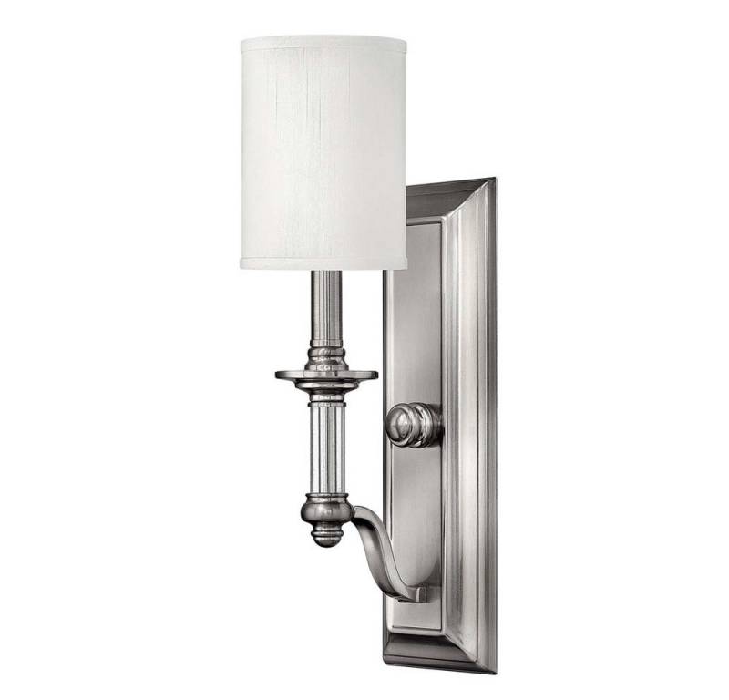 Elstead LIGHTING Wandleuchte, Leuchtmittel nicht inklusive, Wandlampe Leuchte Stahl Leinen Glas Nickel H 45,1 cm Flurleuchte von Elstead LIGHTING