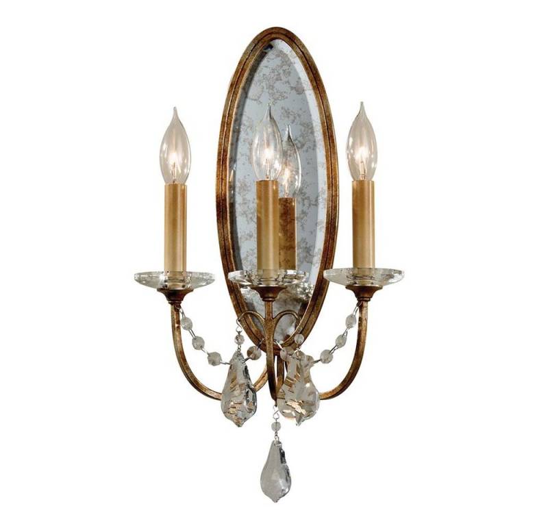 Elstead LIGHTING Wandleuchte, Leuchtmittel nicht inklusive, Wandlampe Leuchte Stahl Glas Bronze H 48,4 cm Flurlampe 3 Flammig von Elstead LIGHTING