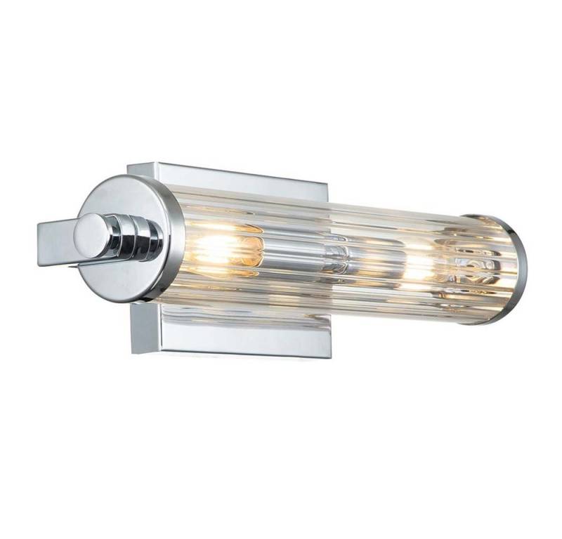 Elstead LIGHTING Wandleuchte, Leuchtmittel nicht inklusive, Wandlampe Wandleuchte Badezimmerlampe chrom Feuchtraum Glas IP44 H von Elstead LIGHTING