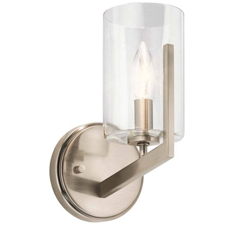 Elstead LIGHTING Wandleuchte, Leuchtmittel nicht inklusive, Wandlampe Wandleuchte Flurlampe Schlafzimmerleuchte Stahl Glas klar H von Elstead LIGHTING