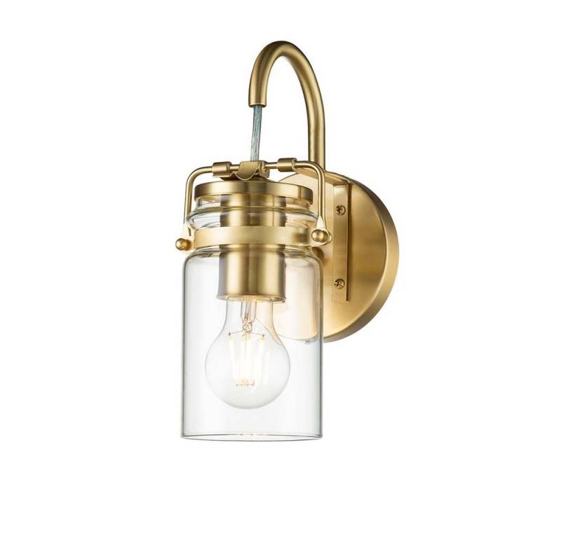 Elstead LIGHTING Wandleuchte, Leuchtmittel nicht inklusive, Wandlaterne Wandlampe Flurleuchte Stahl messing Glas klar E27 von Elstead LIGHTING