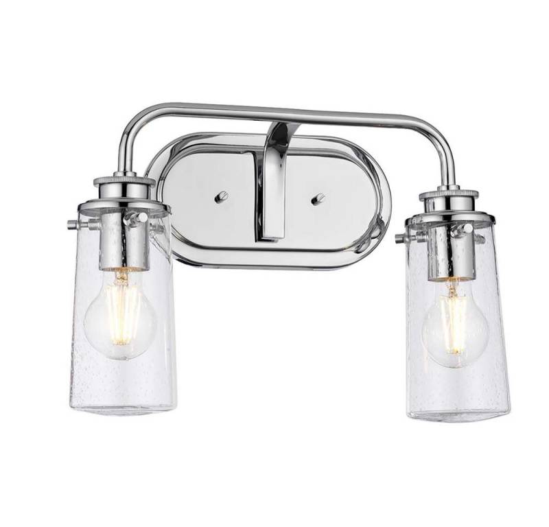Elstead LIGHTING Wandleuchte, Wandleuchte Wandlampe Bad Glaslampe chrom Feuchtraum IP44 2 flammig B von Elstead LIGHTING
