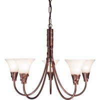 Elstead Lighting Emily Kronleuchter 5-flg., Kupfer mit Patina von Elstead Lighting