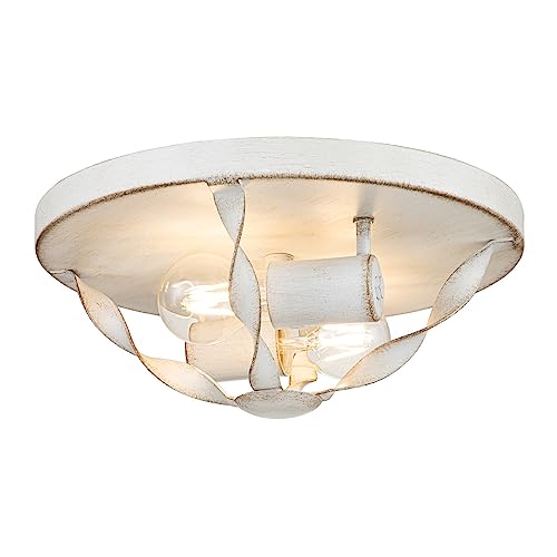Elstead Quoizel Bradbury Halbbündige Deckenleuchte Antik Weiß von Elstead Lighting