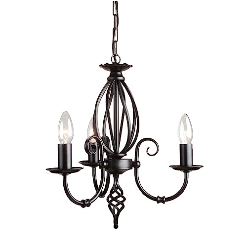 Kronleuchter 3-flammig Artisan Farbe: Schwarz von Elstead Lighting