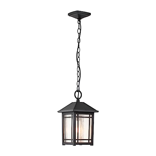 Quintessentiale Elstead Quoizel Cedar Outdoor-Pendel-Deckenleuchte Schwarz, IP44 von Elstead Lighting