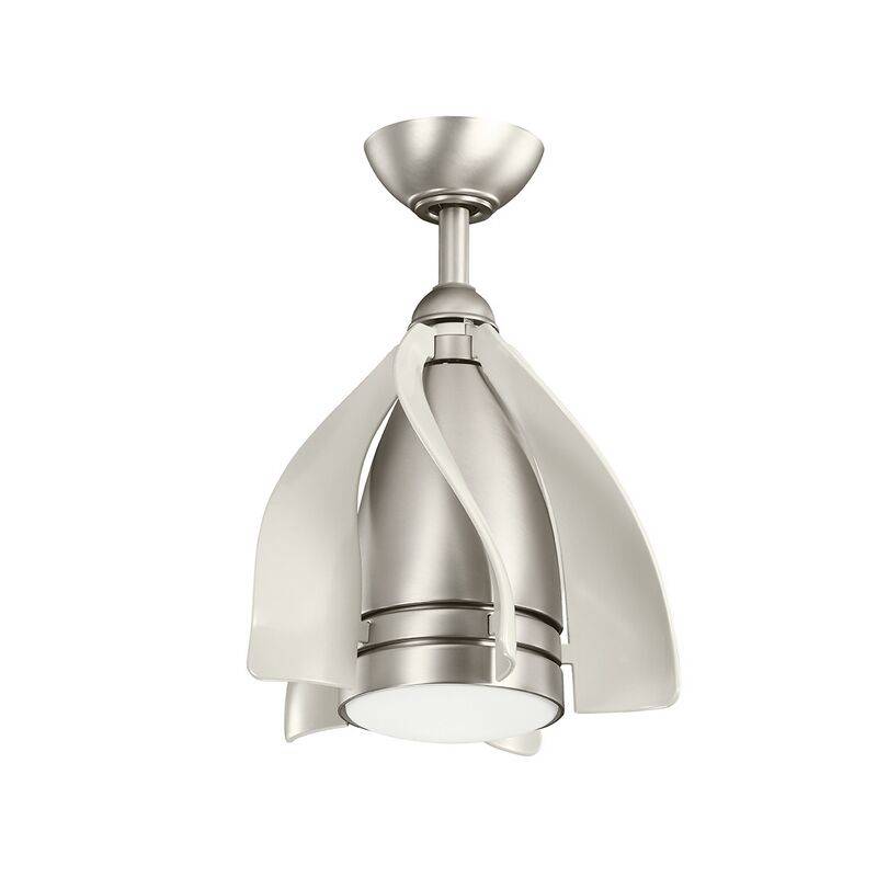 Design Deckenventilator Terna 38 cm LED dimmbar Nickel von Elstead