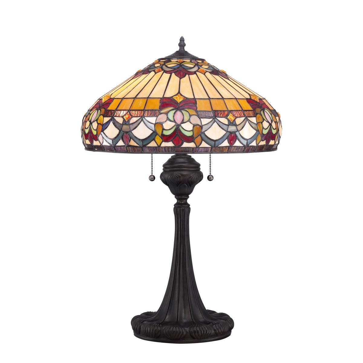 Elstead Belle Fleur Tischlampe bronze, tiffany stil 2xE27 IP20 457x457x686mm von Elstead