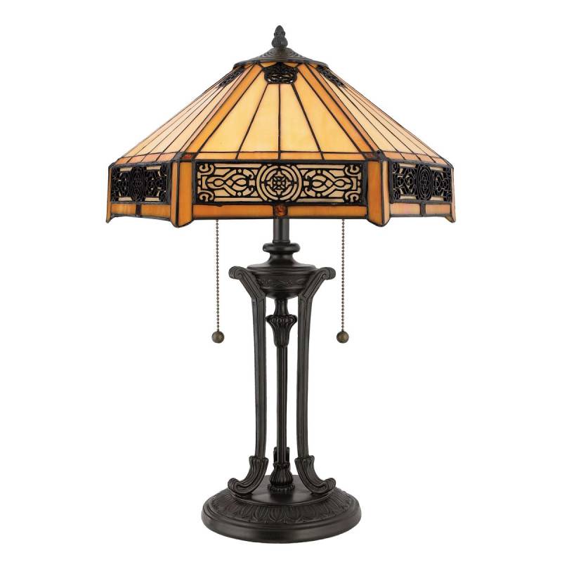 Elstead Indus Tischlampe bronze, tiffany stil 2xE27 IP20 406x406x584mm von Elstead