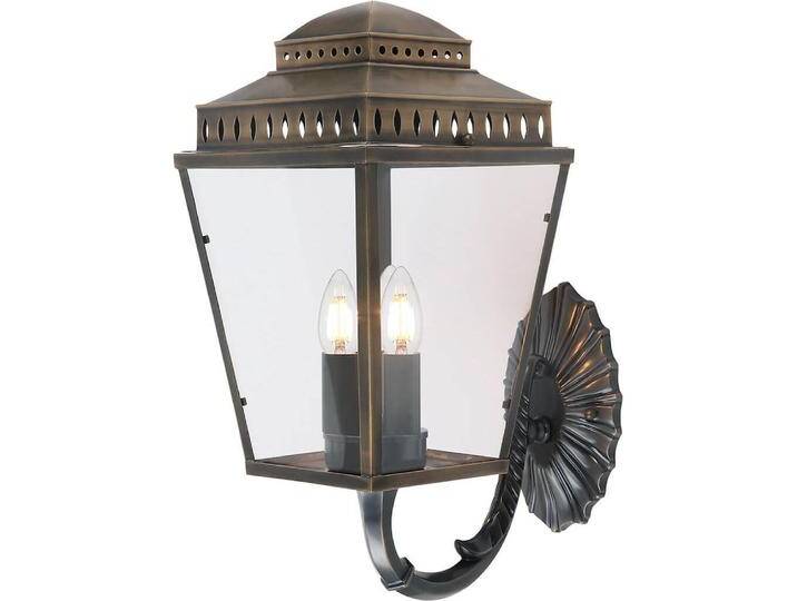 Elstead Lighting, Fassadenbeleuchtung, Mansion House Aussen-Wandleuchte E14 3-fach Gealtertes Messing IP44 (E14, IP44) von Elstead