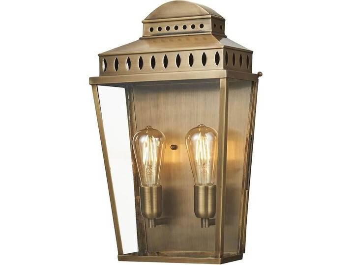 Elstead Lighting, Fassadenbeleuchtung, Mansion House Aussen-Wandleuchte E27 2-fach Gealtertes Messing IP44 (E27, IP44) von Elstead