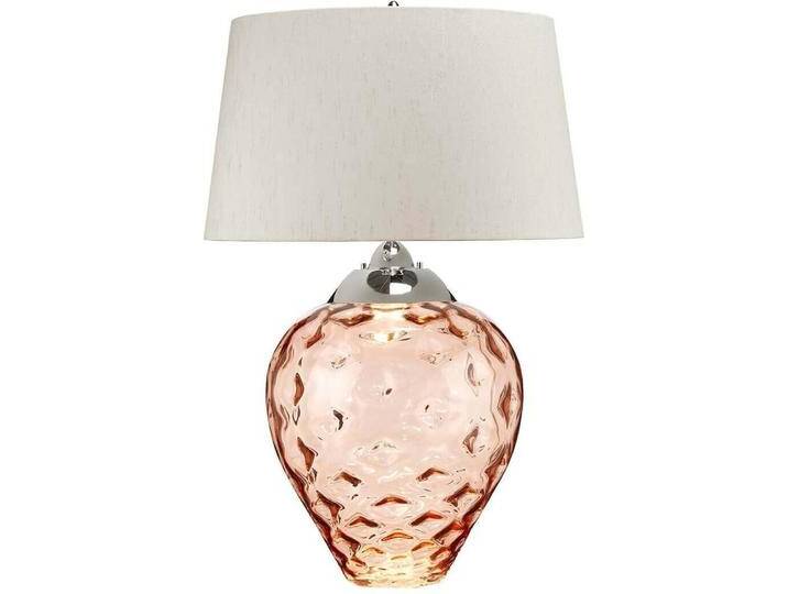 Elstead Lighting, Tischlampe, Samara Tischleuchte E27 79cm Lachs Poliertes Nickel Jakobsmuschel-taupe (620 lm, E27) von Elstead