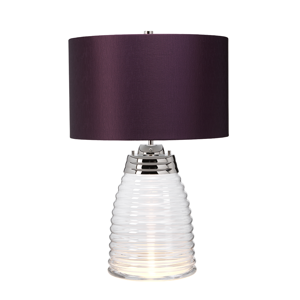 Elstead Milne Tischlampe LED poliertes nickel, aubergine 1xE27, 1xGU10 620lm IP20 410mm mit Schalter von Elstead