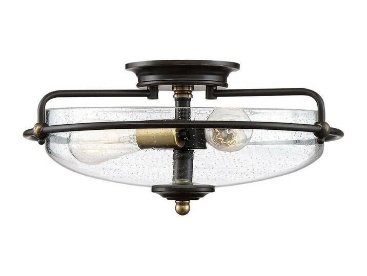 Elstead Quoizel Griffin Bowl Semi Flush Deckenleuchte Palladio-Bronze mit Akzenten aus verwittertem Messing Elstead Quoizel Griffin Bowl Semi Flush Deckenleuchte Palladio-Bronze mit Akzenten aus verwittertem Messing von Elstead