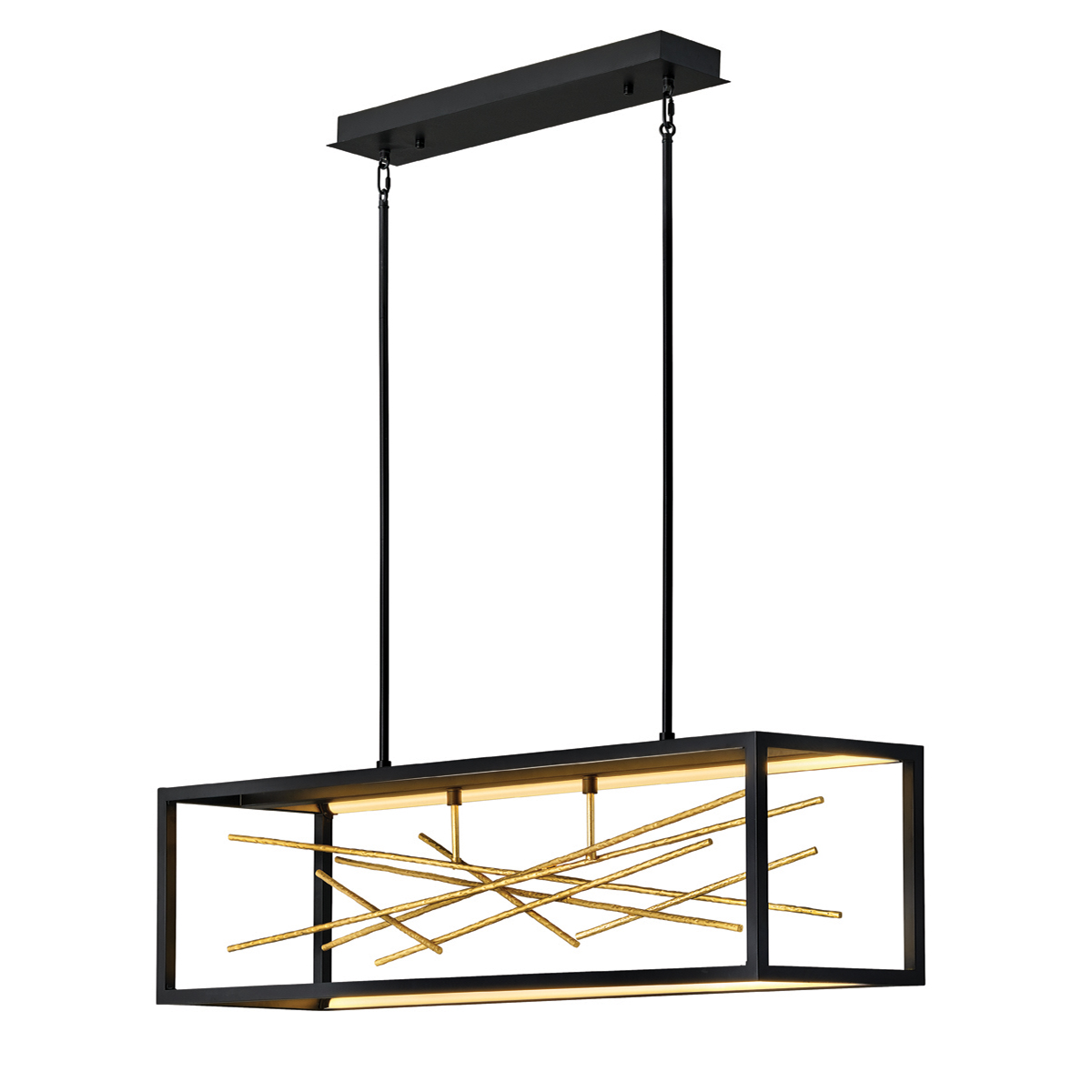 Elstead Styx Pendelleuchte Esstisch LED schwarz, gold 5980lm IP20 1130x305x333mm von Elstead