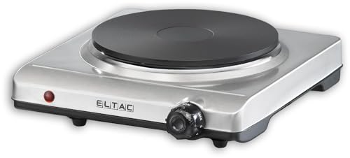 ELTAC Einzelkochplatte EK 19 - 1 Gussheizplatte, stufenlos regelbar, Überhitzungsschutz, 1500 Watt, Edelstahl von Eltac