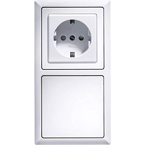 Eltako 2-Fach-Rahmen für Taster, 1 Stück, 55 x 55 mm, reinweiß glänzend, R2-WG von Eltako