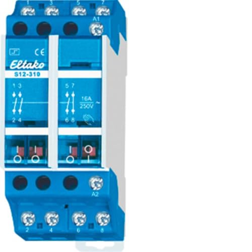 Eltako 4-poliger elektromechanischer 16A-Stromstoßschalter 230V. 3 Schließer + 1 Öffner 16A/250V AC S12-310-230V von Eltako