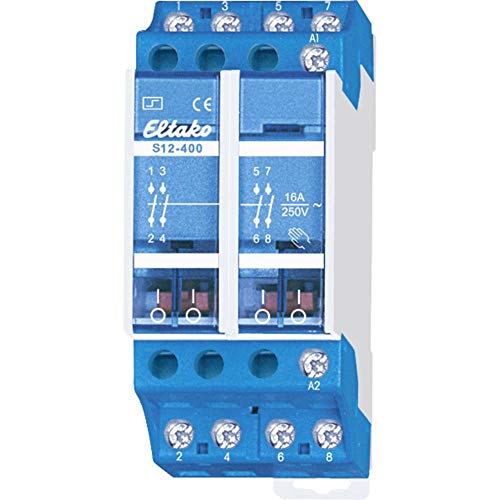 Eltako 4-poliger elektromechanischer 16A-Stromstoßschalter 230V. 4 Schließer 16A/250V AC S12-400-230V von Eltako