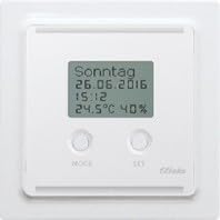 Eltako Funksensor Uhren-Thermo-Hygrostat im E-Design55 mit Display reinweiß glänzend FUTH55ED/230V-wg von Eltako
