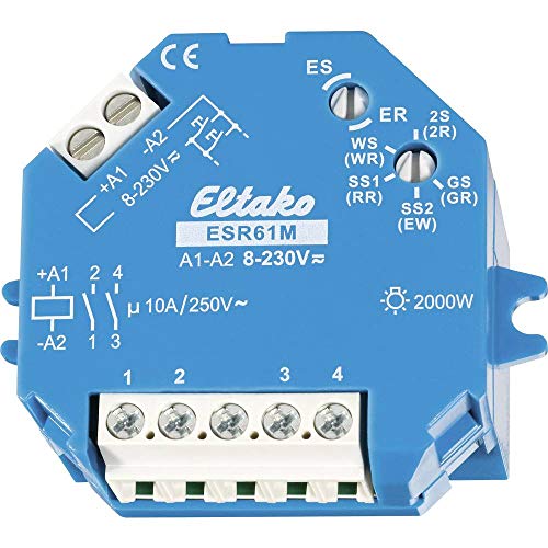 Eltako Multifunktions-Stromstoß-Schaltrelais UC. 1+1 Schließer potenzialfrei 10A/250V AC ESR61M-UC von Eltako