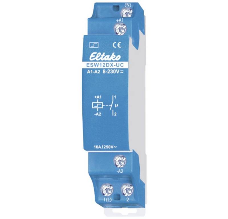 Eltako Stromstoßschalter Stromstoß-Schalter Hutschiene Eltako ESW12DX-UC 1 Schließer 230 V/AC, (ESW12DX-UC) von Eltako
