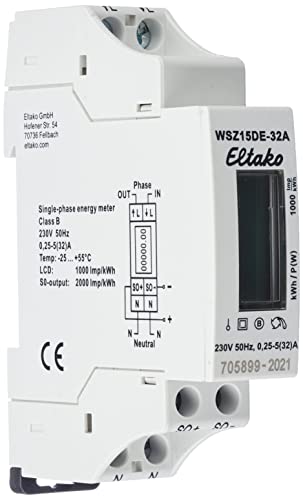 Eltako 28032615 WSZ15DE-32A Wechselstromzaehler digital 32A 1St, 230 V von Eltako